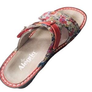 Alergia Peg 447 Leather Upper/Lining Red/Multi-Color Wedge Sandals Shoes…